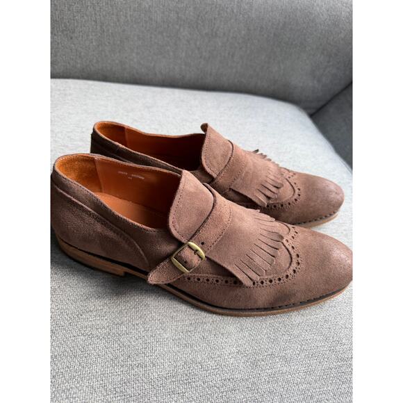 Blackstone Men’s Brown Suede Leather Loafers Buckles Men's 44 US 10.5
